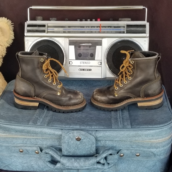 Leather Boots Quality Greaser Rebel Size 3 Youth - Picture 3 of 8